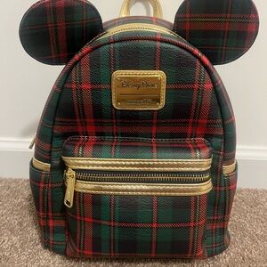 Disney Plaid Backpack with Mickey Mouse Ears